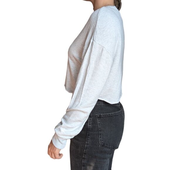 Garage Light Grey Soft Long Sleeve Top Women Size Medium - Picture 2 of 11